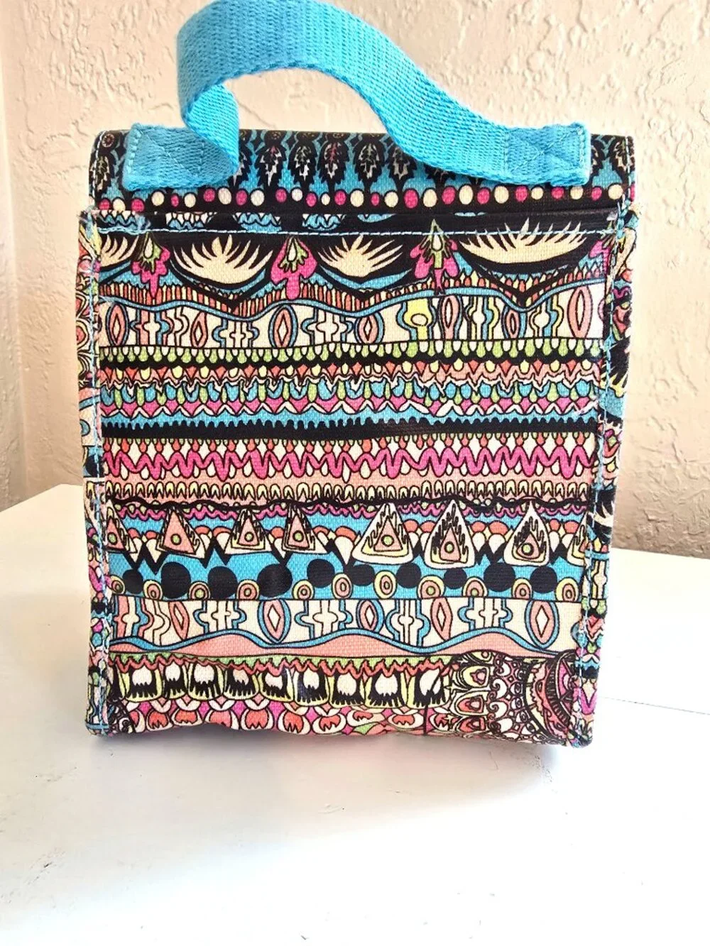NWT Sakroots Artist Circle Insulated Lunch Tote Bag - One World Print/Aqua OW